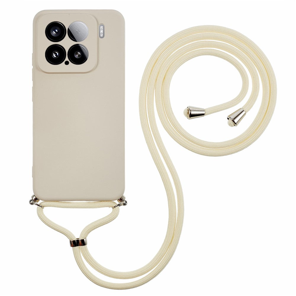 For Xiaomi 15 Crossbody Case Flexible TPU Fiber Lining Anti-Shock Phone Cover
