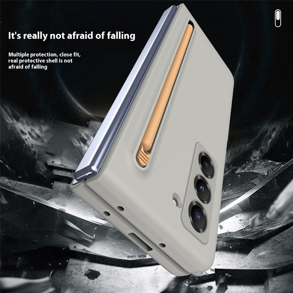 Phone Case with Tempered Glass Film for Samsung Galaxy Z Fold Special Hard PC Back Cover with Stylus