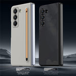 Phone Case with Tempered Glass Film for Samsung Galaxy Z Fold Special Hard PC Back Cover with Stylus