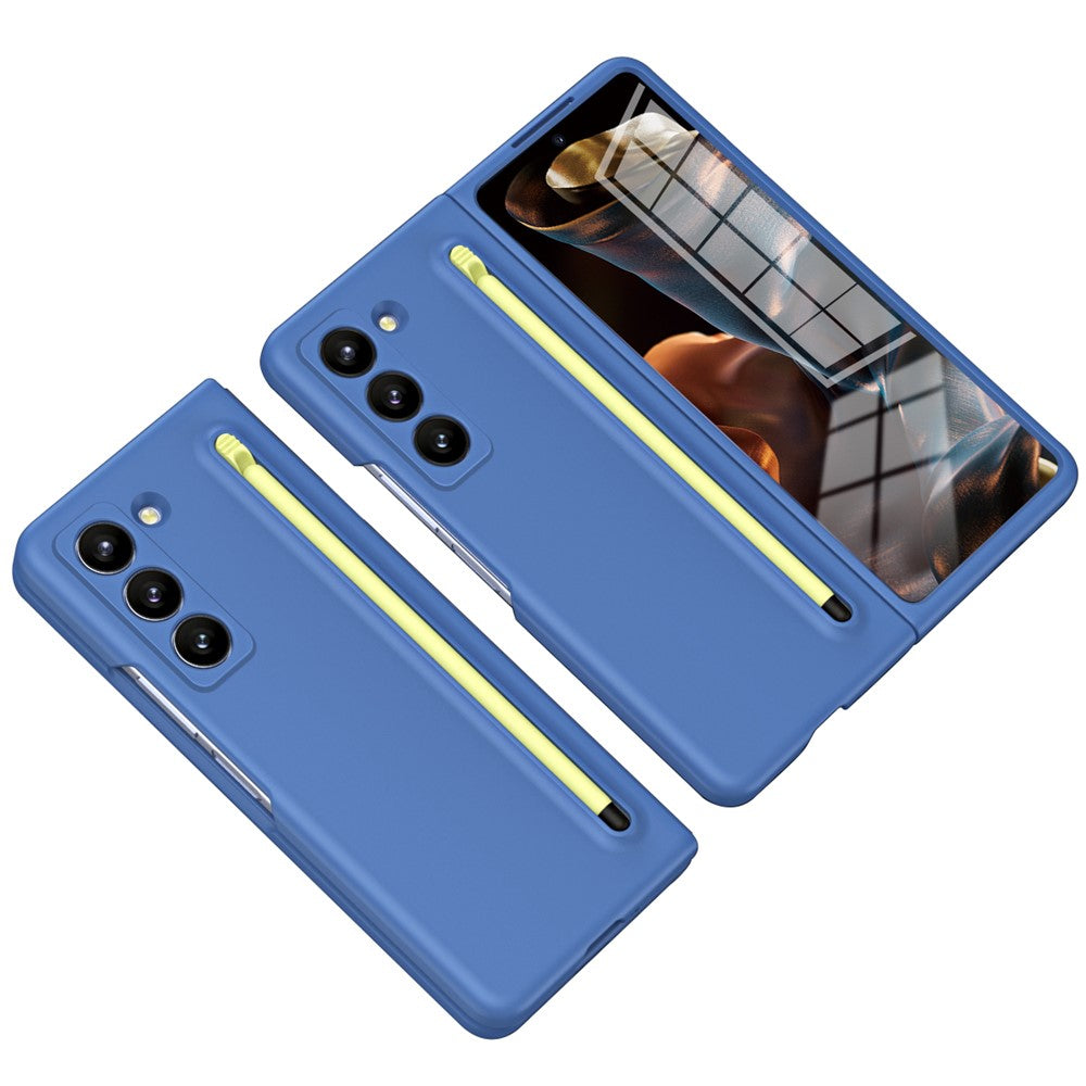Phone Case with Tempered Glass Film for Samsung Galaxy Z Fold Special Hard PC Back Cover with Stylus