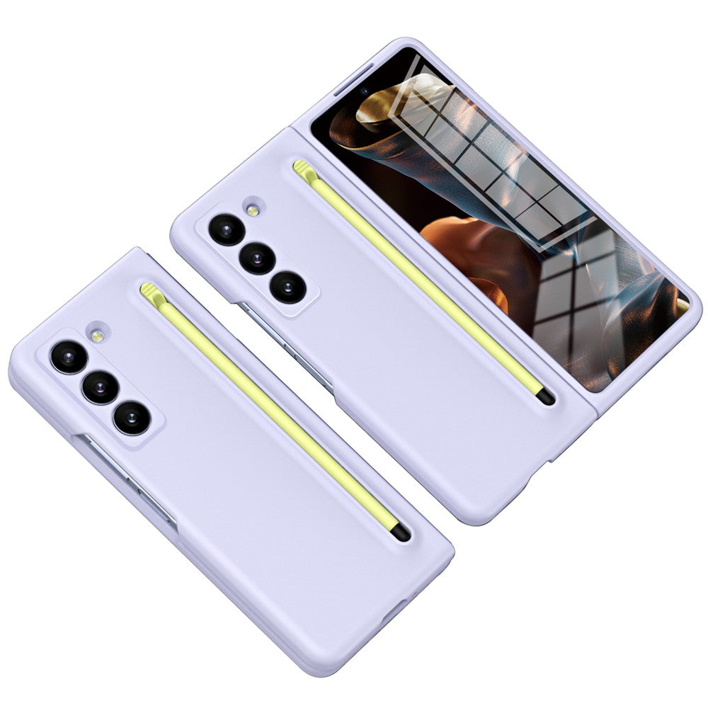Phone Case with Tempered Glass Film for Samsung Galaxy Z Fold Special Hard PC Back Cover with Stylus