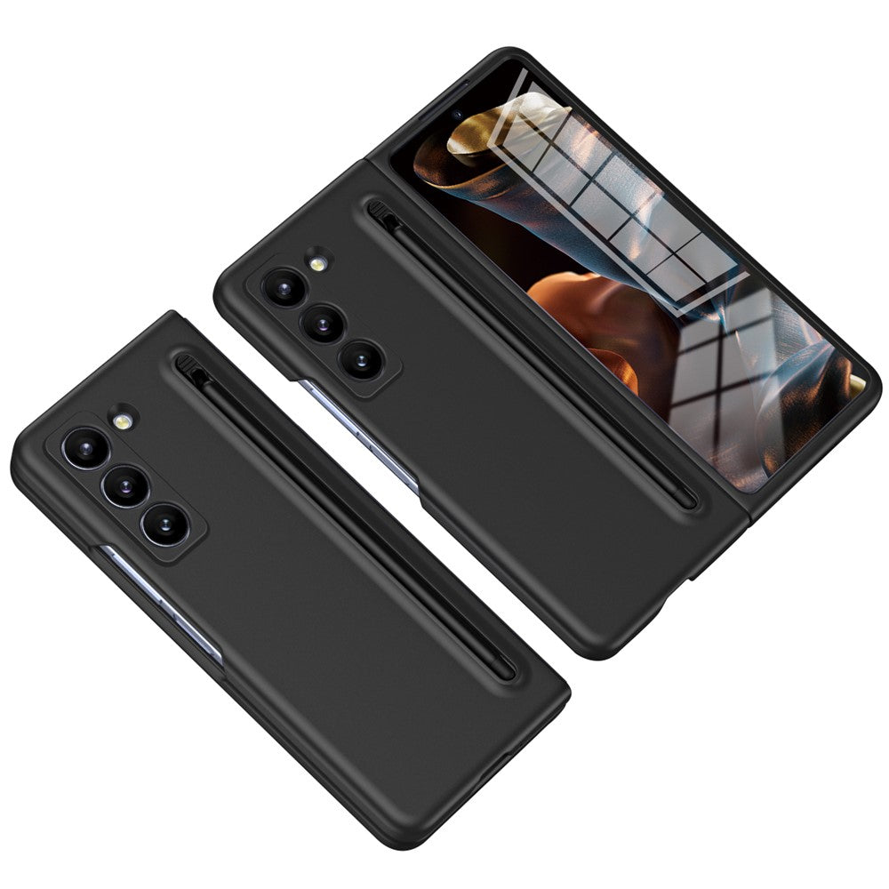 Phone Case with Tempered Glass Film for Samsung Galaxy Z Fold Special Hard PC Back Cover with Stylus