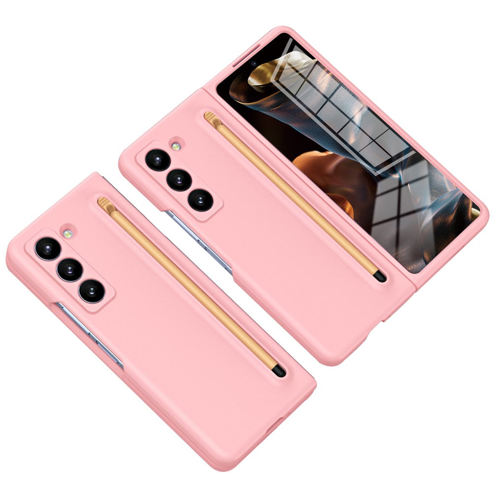 Phone Case with Tempered Glass Film for Samsung Galaxy Z Fold Special Hard PC Back Cover with Stylus