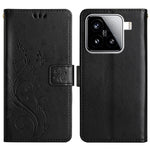 Xiaomi 15 Läderplånboksfodral med Fjärilsblomma och Rem