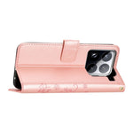 For Xiaomi 15 Pro Leather Wallet Case Butterfly Flower Imprinted Phone Cover with Strap