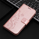 For Xiaomi 15 Pro Leather Wallet Case Butterfly Flower Imprinted Phone Cover with Strap