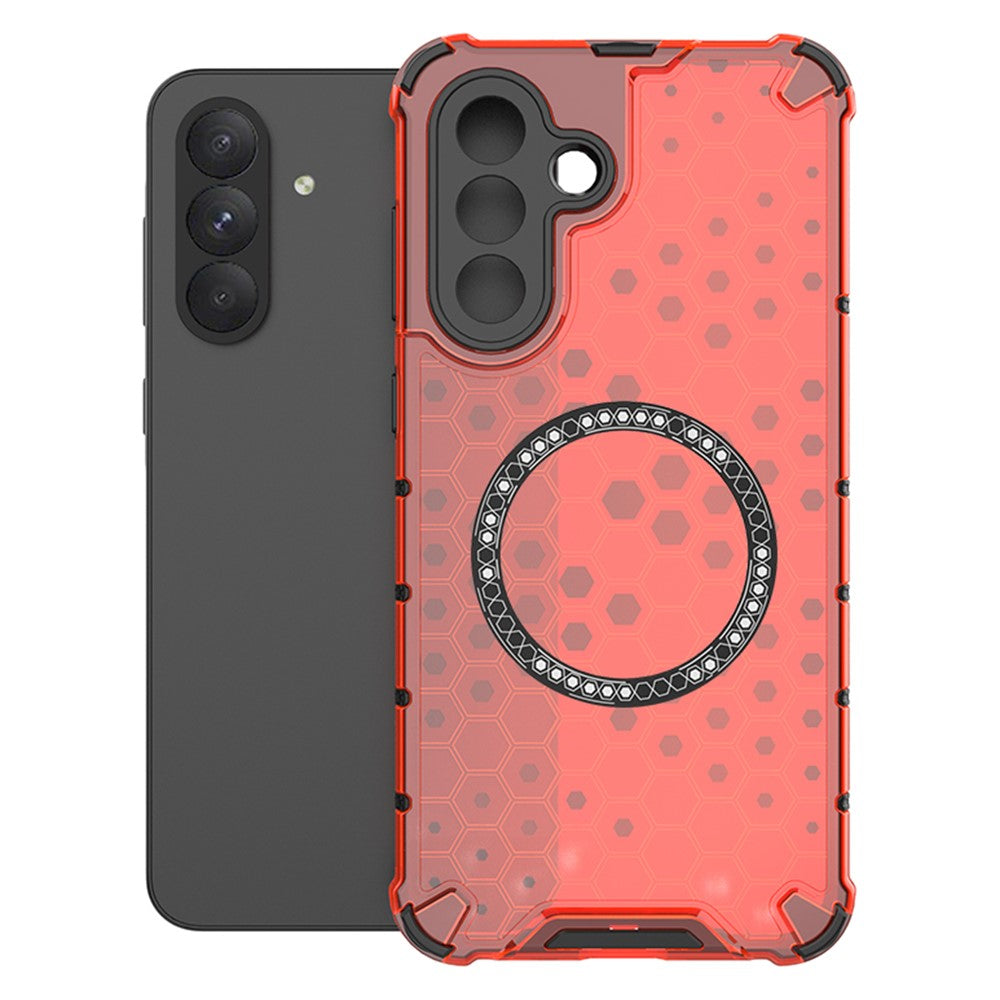 For Samsung Galaxy A26 5G Magnetic Case Honeycomb Design TPU + PC Phone Cover