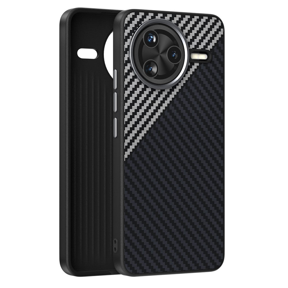 ABEEL För Xiaomi Poco F7 Pro 5G / Redmi K80 5G Magnetiskt Skal Kolfiberstruktur Baksida