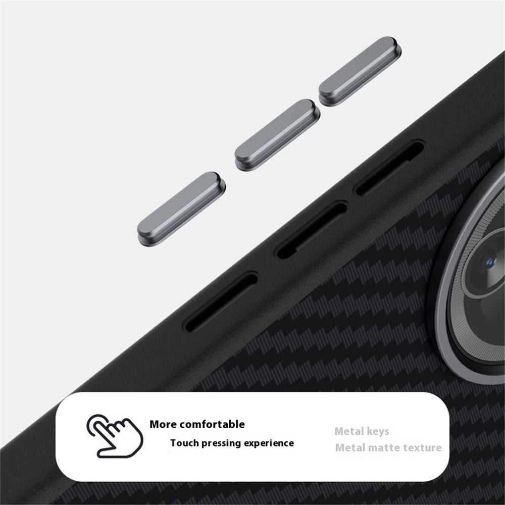 ABEEL För Xiaomi Poco F7 Pro 5G / Redmi K80 5G Magnetiskt Skal Kolfiberstruktur Baksida