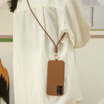 Til Samsung Galaxy A13 4G cover med lanyard ægte koskind PC telefon bagcover