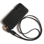 Til Samsung Galaxy A13 4G cover med lanyard ægte koskind PC telefon bagcover