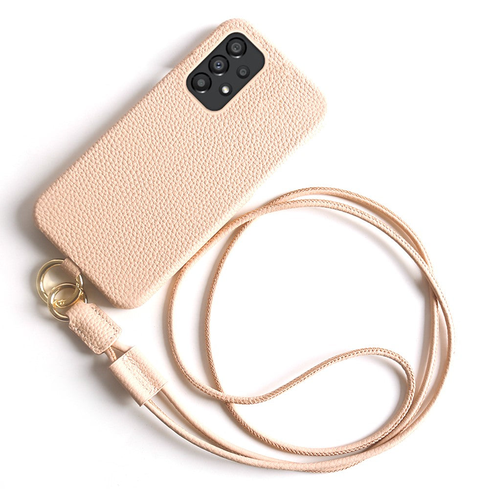 Skal med rem till Samsung Galaxy A33 5G, äkta läder, PC-baksida