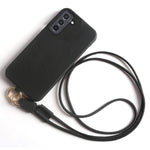 For Samsung Galaxy S21 4G / 5G Case with Lanyard Genuine Cow Leather PC Phone Back Cover