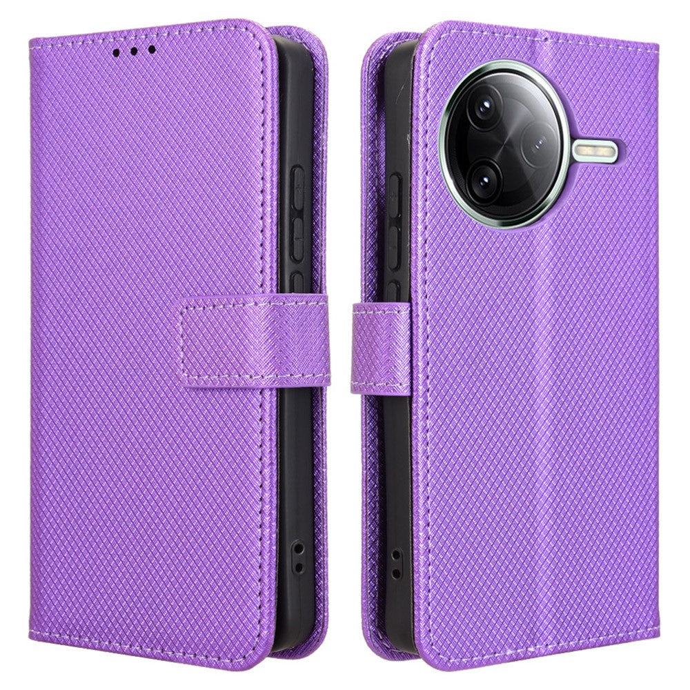 PU-læder-walletetui med diamantstruktur til Xiaomi Redmi K80 5G / K80 Pro 5G / Poco F7 Pro 5G / Poco F7 Ultra 5G