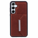 For Samsung Galaxy S25 Case Card Bag Kickstand TPU + PU Phone Cover
