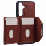 For Samsung Galaxy S25 Case Card Bag Kickstand TPU + PU Phone Cover