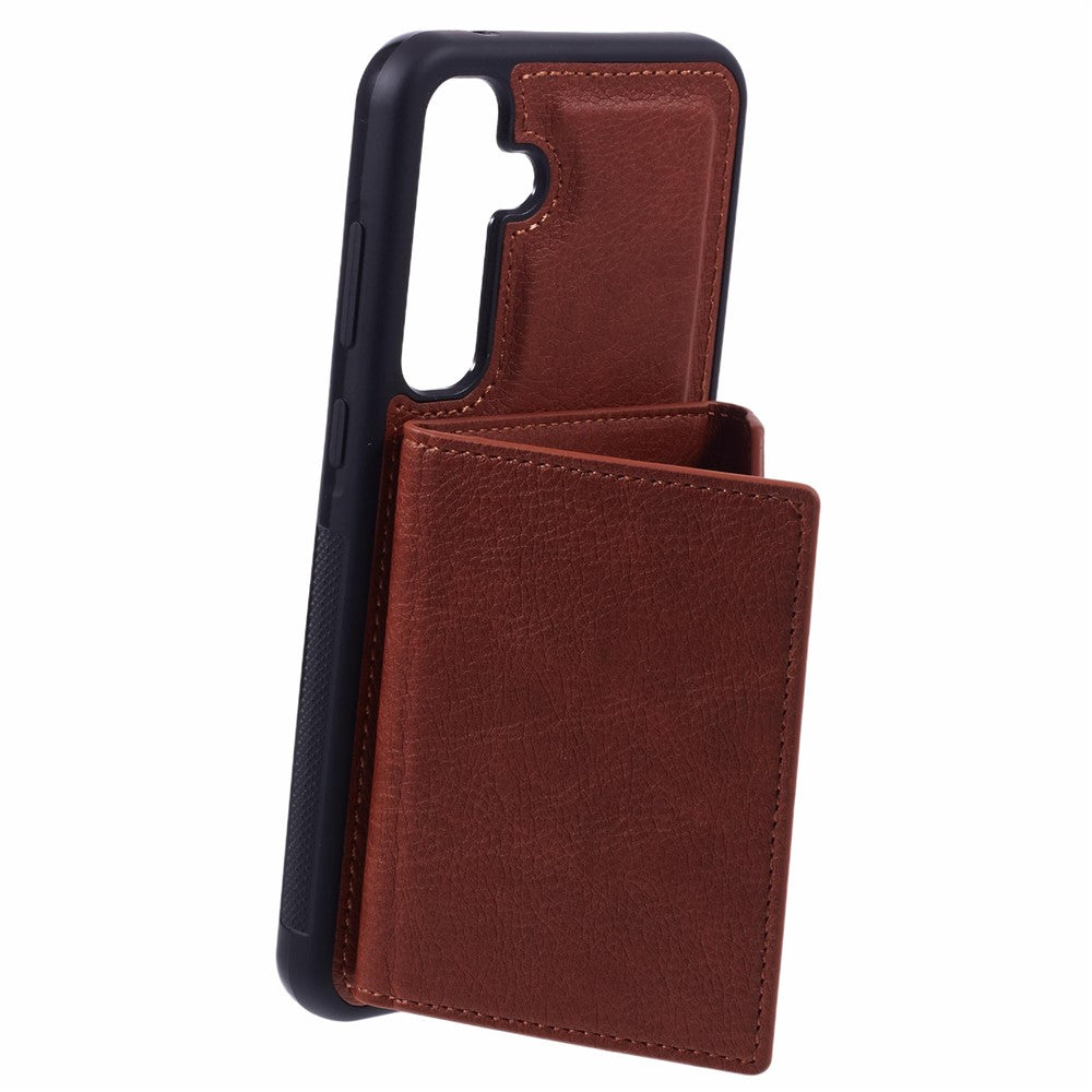 For Samsung Galaxy S25 Case Card Bag Kickstand TPU + PU Phone Cover