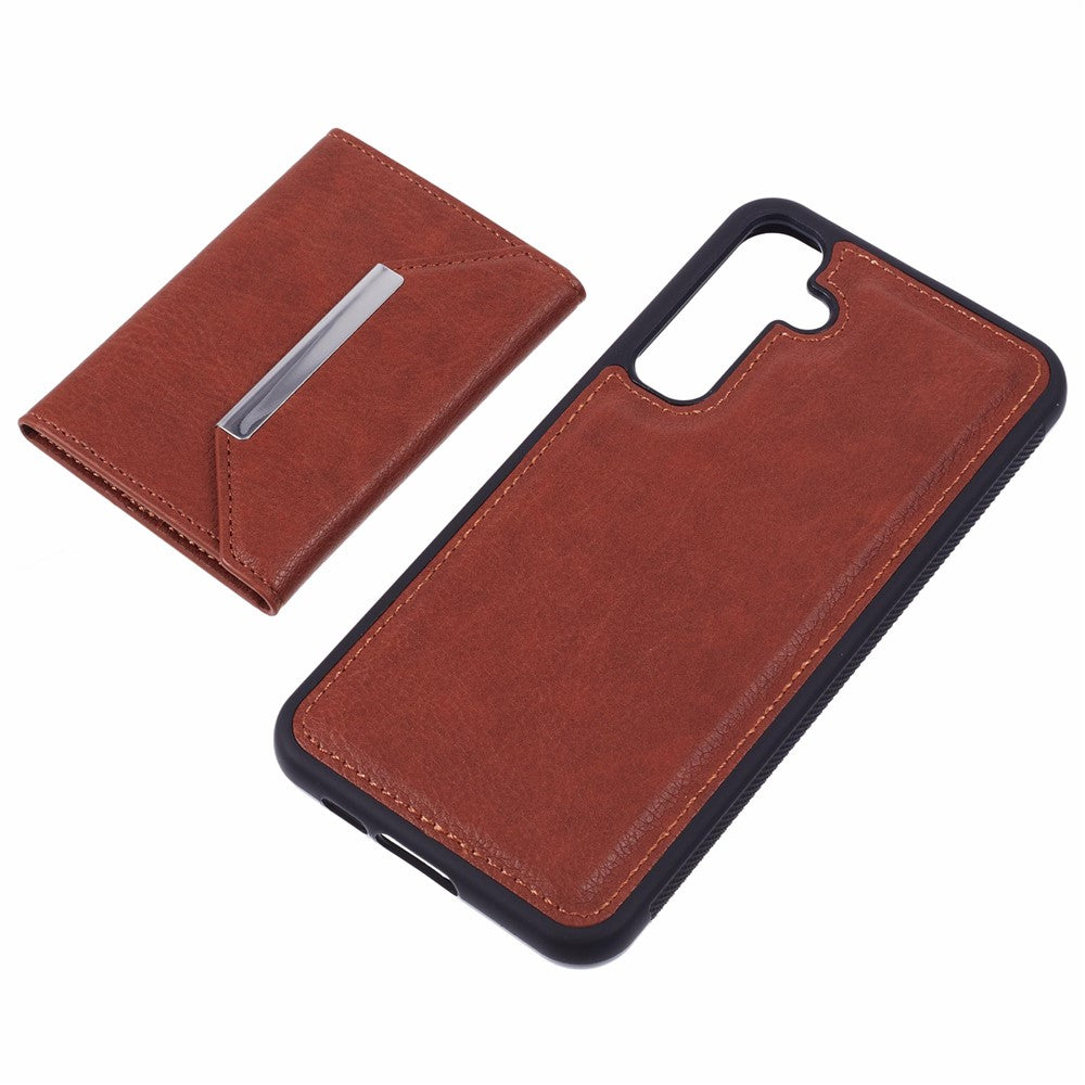 For Samsung Galaxy S25 Case Card Bag Kickstand TPU + PU Phone Cover
