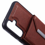 For Samsung Galaxy S25 Case Card Bag Kickstand TPU + PU Phone Cover