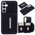 For Samsung Galaxy S25 Case Card Bag Kickstand TPU + PU Phone Cover