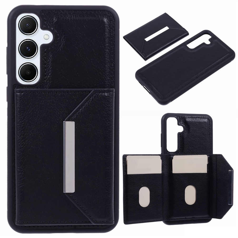 For Samsung Galaxy S25 Case Card Bag Kickstand TPU + PU Phone Cover