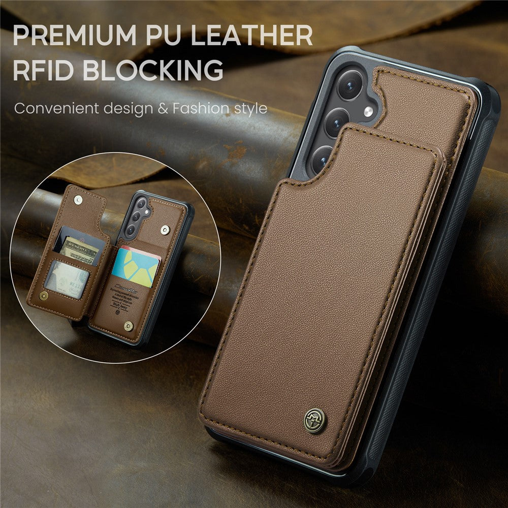 CASEME For Samsung Galaxy S25 Phone Case  C22 Leather Back Cover with RFID Blocking Card Slots