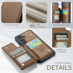 CASEME For Samsung Galaxy S25 Phone Case  C22 Leather Back Cover with RFID Blocking Card Slots