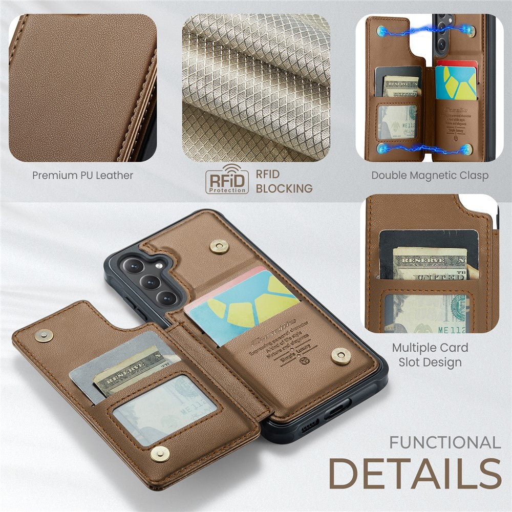 CASEME For Samsung Galaxy S25 Phone Case  C22 Leather Back Cover with RFID Blocking Card Slots