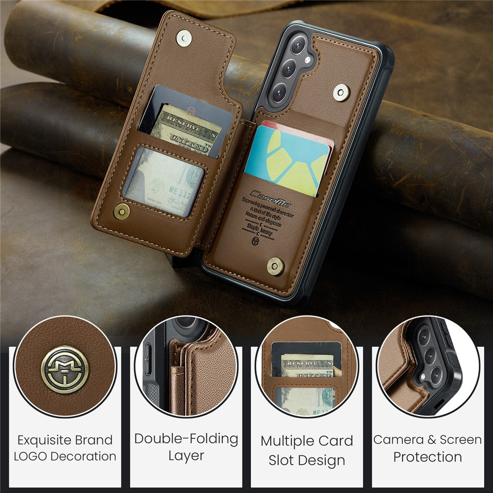 CASEME For Samsung Galaxy S25 Phone Case  C22 Leather Back Cover with RFID Blocking Card Slots
