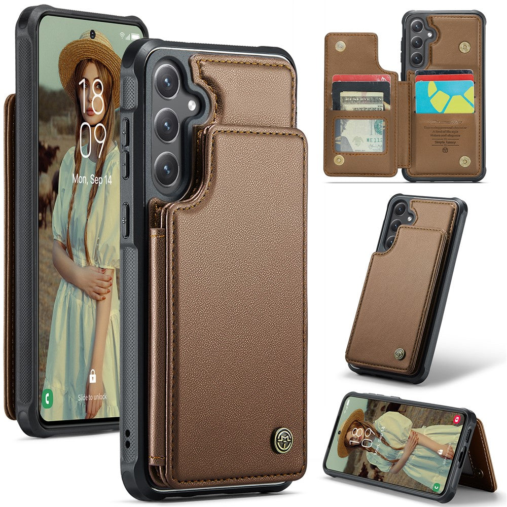 CASEME For Samsung Galaxy S25+ Phone Case C22 Leather Back Cover with RFID Blocking Card Slots