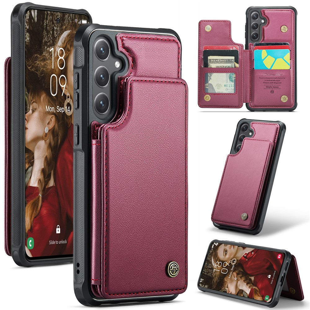 CASEME For Samsung Galaxy S25+ Phone Case C22 Leather Back Cover with RFID Blocking Card Slots