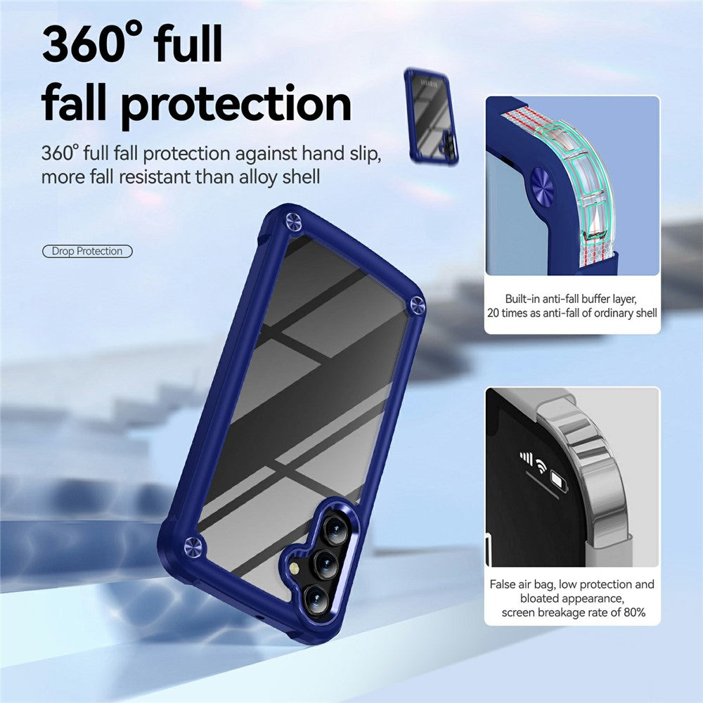 For Samsung Galaxy A26 5G Case Anti-Drop Alloy Lens Frame PC + TPU Phone Cover