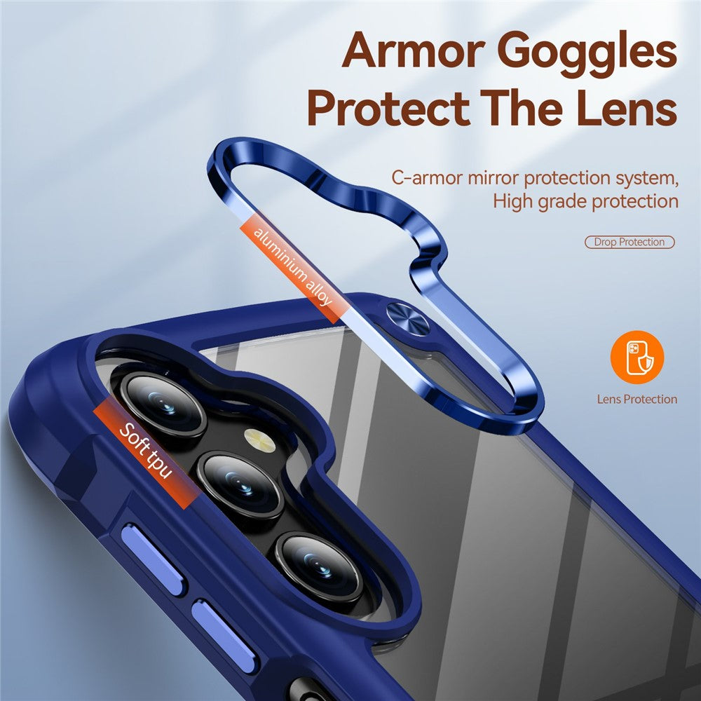 For Samsung Galaxy A37 5G / A36 5G Case Anti-Drop Alloy Lens Frame PC + TPU Phone Cover