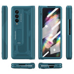 Til Samsung Galaxy Z Fold4 5G Anti-drop Sammenklappeligt Telefoncover Kickstand Magnetisk Hængsel Smartphone Cover med Hærdet Glas Skærmbeskyttelsesfilm