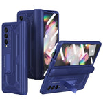 Til Samsung Galaxy Z Fold4 5G Anti-drop Sammenklappeligt Telefoncover Kickstand Magnetisk Hængsel Smartphone Cover med Hærdet Glas Skærmbeskyttelsesfilm
