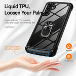 For Samsung Galaxy A26 5G Case Alloy Lens Frame PC + TPU Kickstand Phone Back Cover