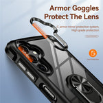 For Samsung Galaxy A26 5G Case Alloy Lens Frame PC + TPU Kickstand Phone Back Cover