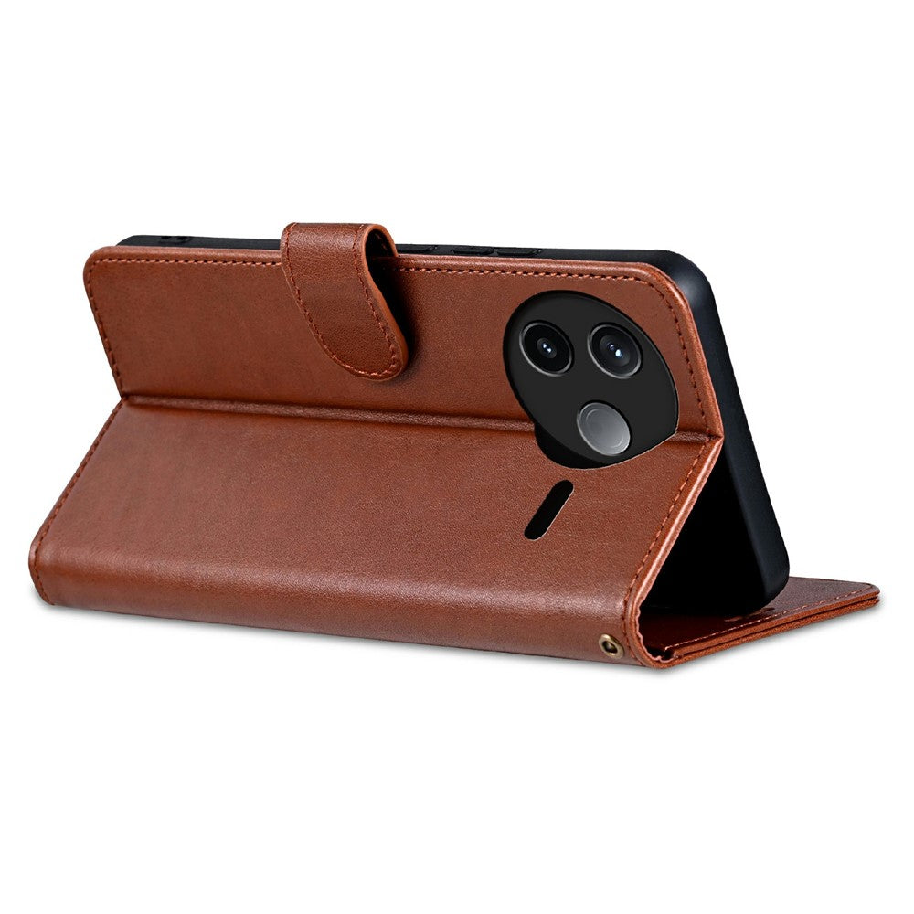 AZNS For Xiaomi Poco F7 Pro 5G / Redmi K80 5G Case Anti-Scratch PU Leather Stand Wallet Phone Cover
