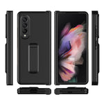 Drop-proof Phone Case for Samsung Galaxy Z Fold4 5G, Carbon Fiber Texture Protective Phone Cover with Kickstand
