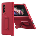 Drop-proof Phone Case for Samsung Galaxy Z Fold4 5G, Carbon Fiber Texture Protective Phone Cover with Kickstand