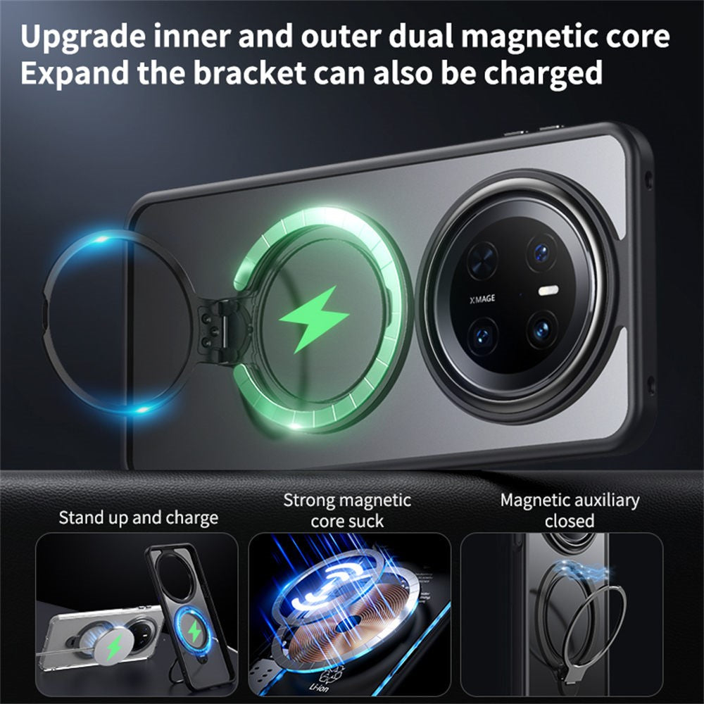 For Huawei Mate 70 Phone Magnetic Case Kickstand Matte Back Cover