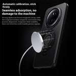 Magnetiskt skal för Huawei Mate 70, stativ, kolfiberstruktur, PC + TPU, bakstycke med silikonring