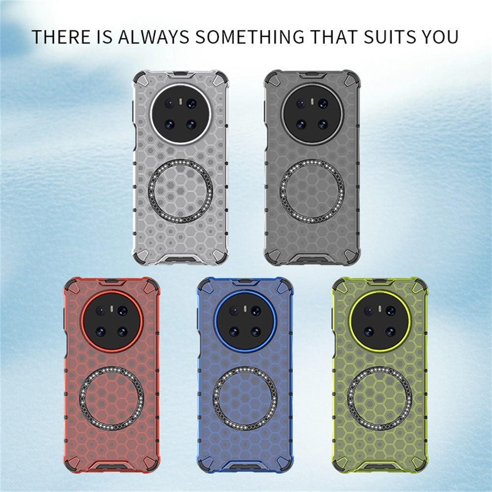 For Huawei Mate 70 Magnetic Case Honeycomb Design TPU + PC Phone Cover