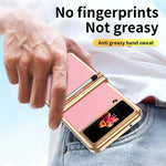 Til Samsung Galaxy Z Flip3 5G Anti-ridse Telefoncover med To Hængsler Litchi Tekstur Sammenfoldeligt Mobiltelefon Beskyttelsescover med Teleskop Stylus