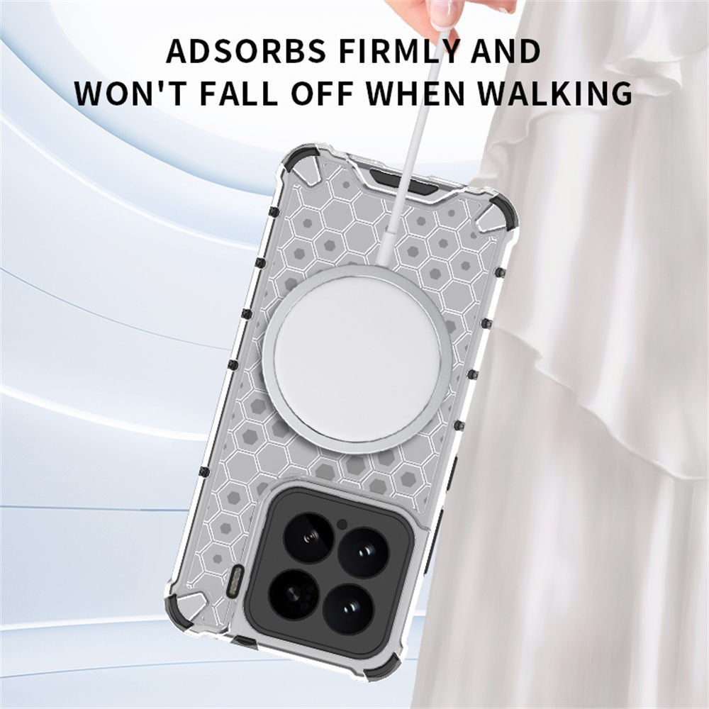 For Xiaomi 15 Magnetic Case Honeycomb Design TPU + PC Phone Cover