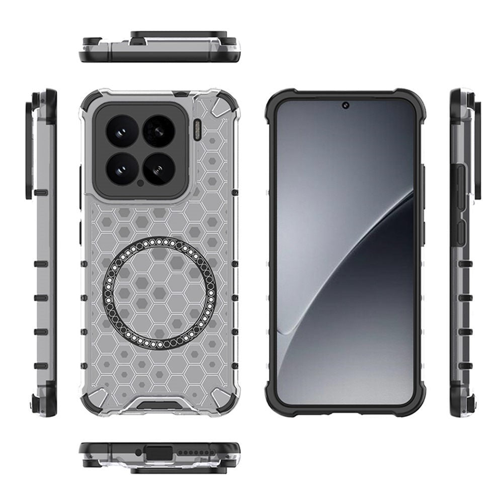 For Xiaomi 15 Magnetic Case Honeycomb Design TPU + PC Phone Cover
