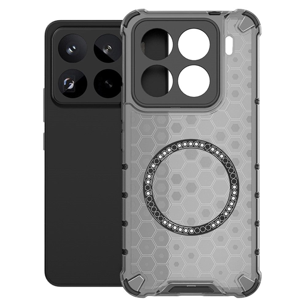 For Xiaomi 15 Pro Magnetic Case Honeycomb Design TPU + PC Phone Cover