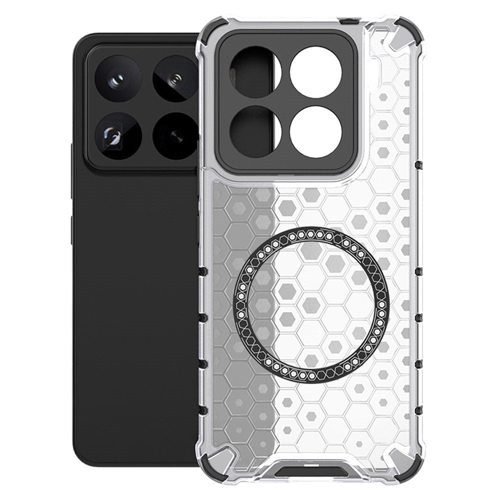 For Xiaomi 15 Pro Magnetic Case Honeycomb Design TPU + PC Phone Cover