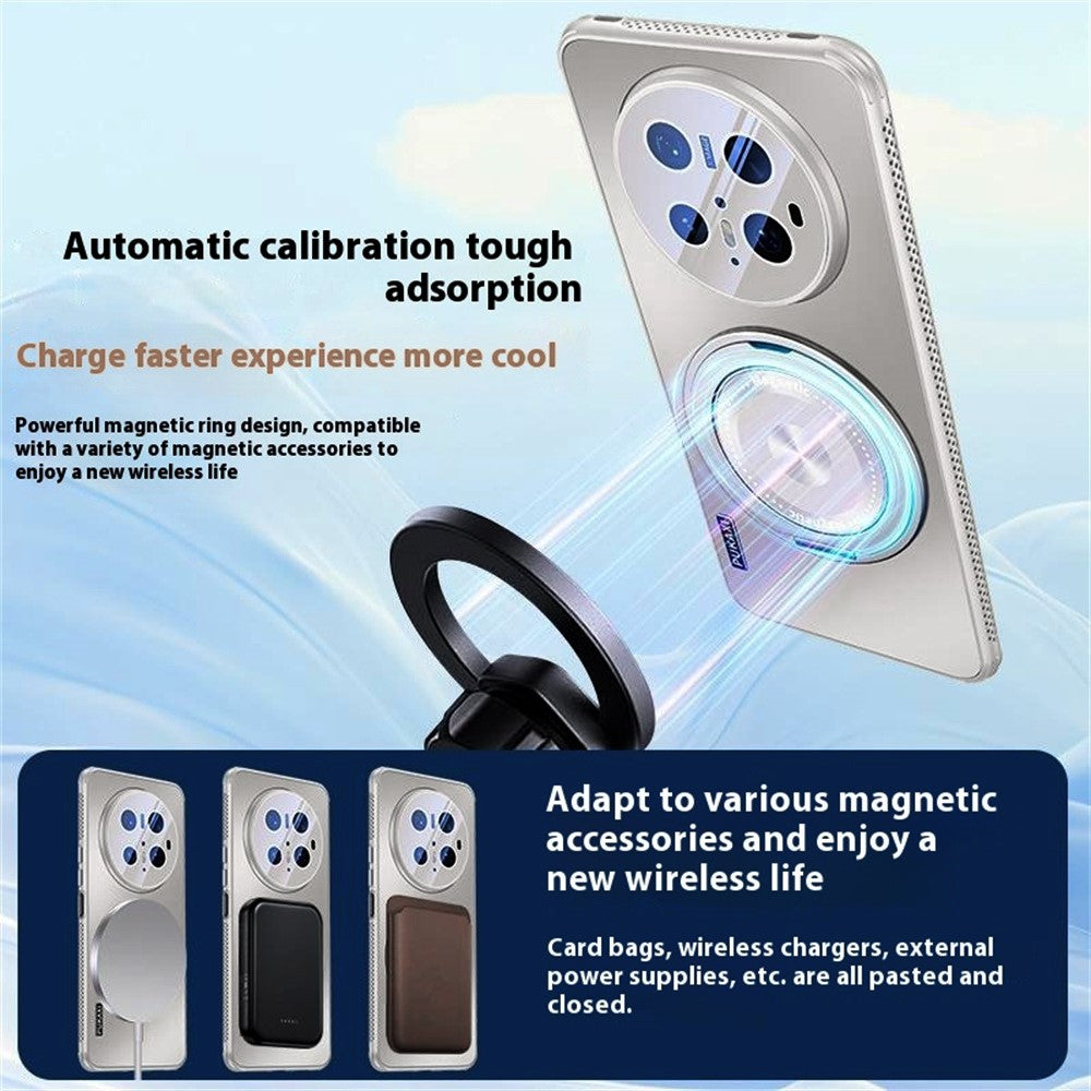 For Huawei Mate 70 Pro / Mate 70 Pro+ Magnetic Case Kickstand TPU PC Heat Dissipation Phone Cover