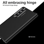 Til Samsung Galaxy Z Fold4 5G Anti-fald Sammenklappelig Telefonetui Fuld Beskyttelse Hængsel Hårdt PC Telefoncover med To Forgyldte Linsecirkler